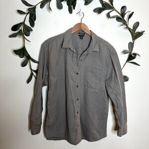 Eddie Bauer Boyfriend Fit Gray Button Up Shirt